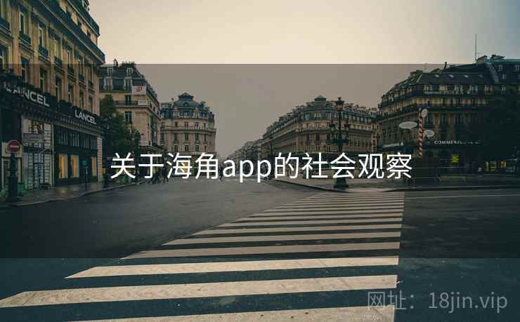 关于海角app的社会观察
